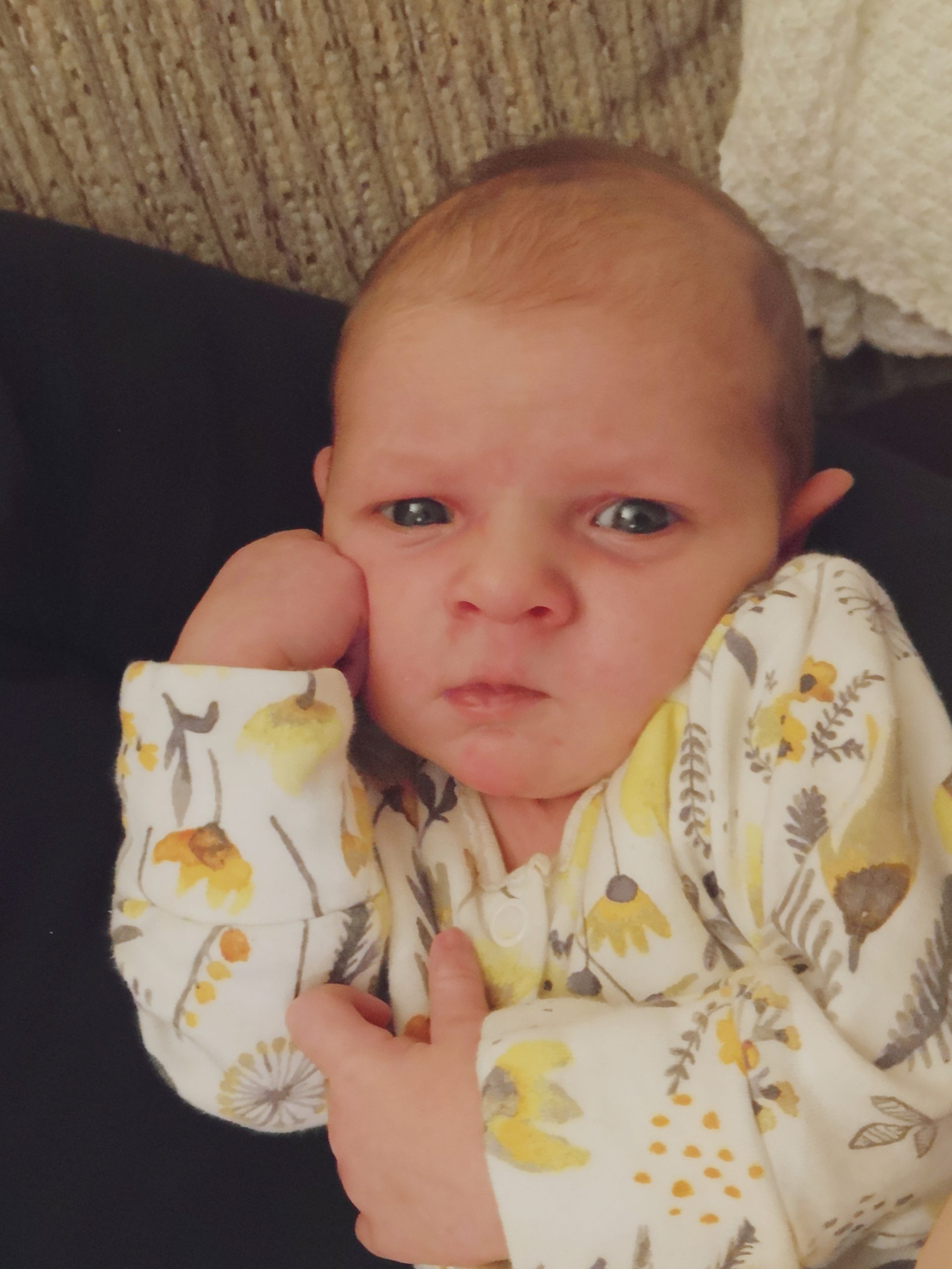 baby looking peeved