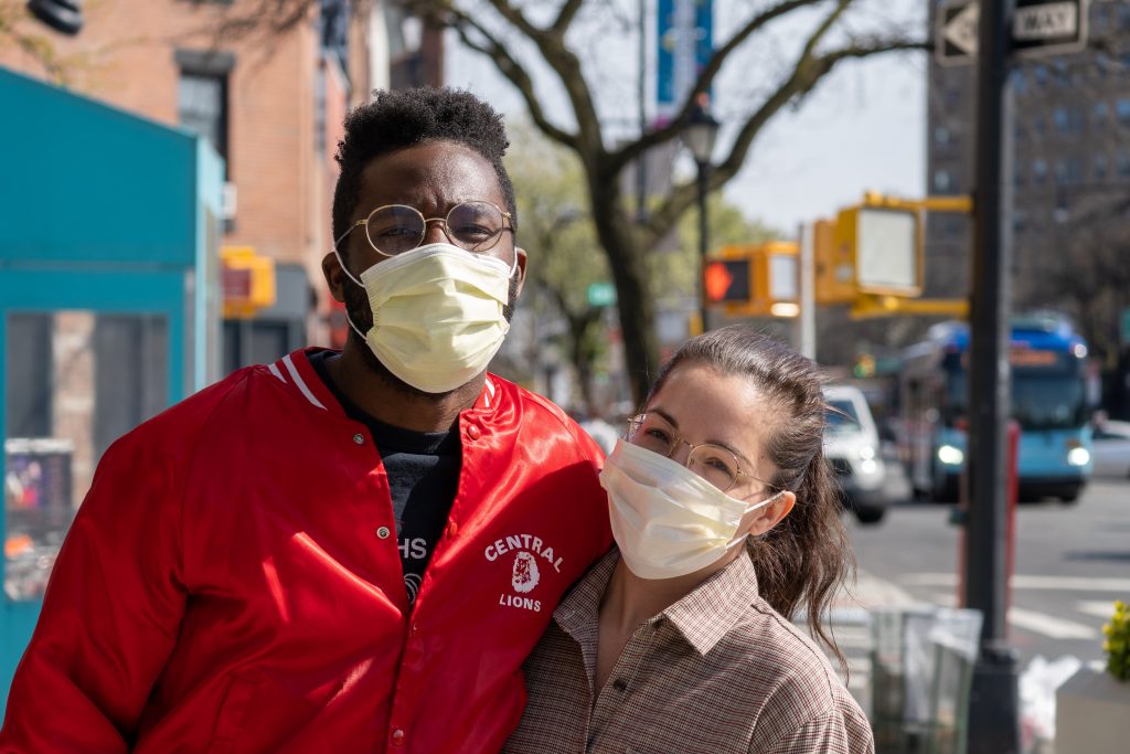 couple in face masks