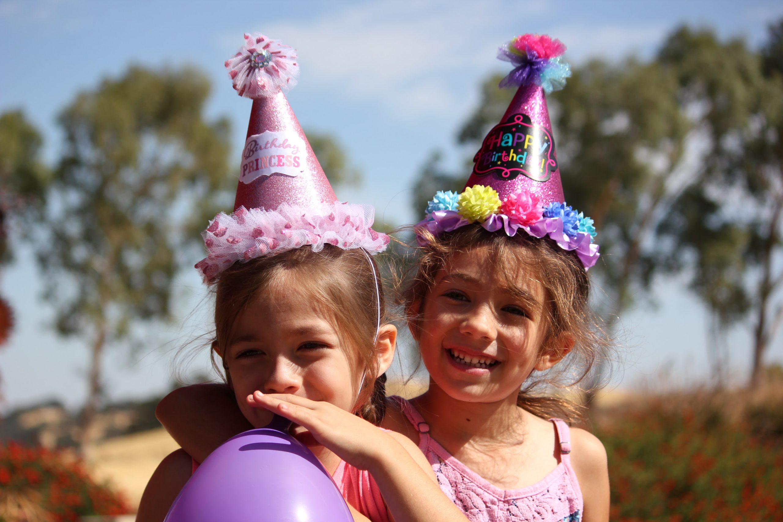 kids in party hats