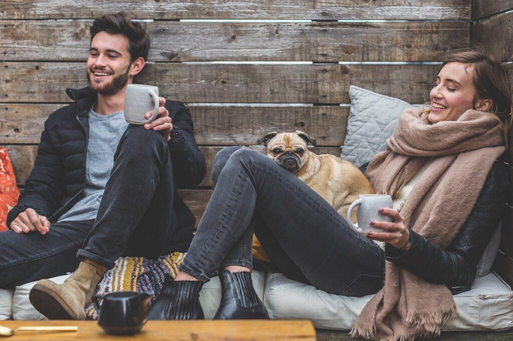 parents living it up on the sofa