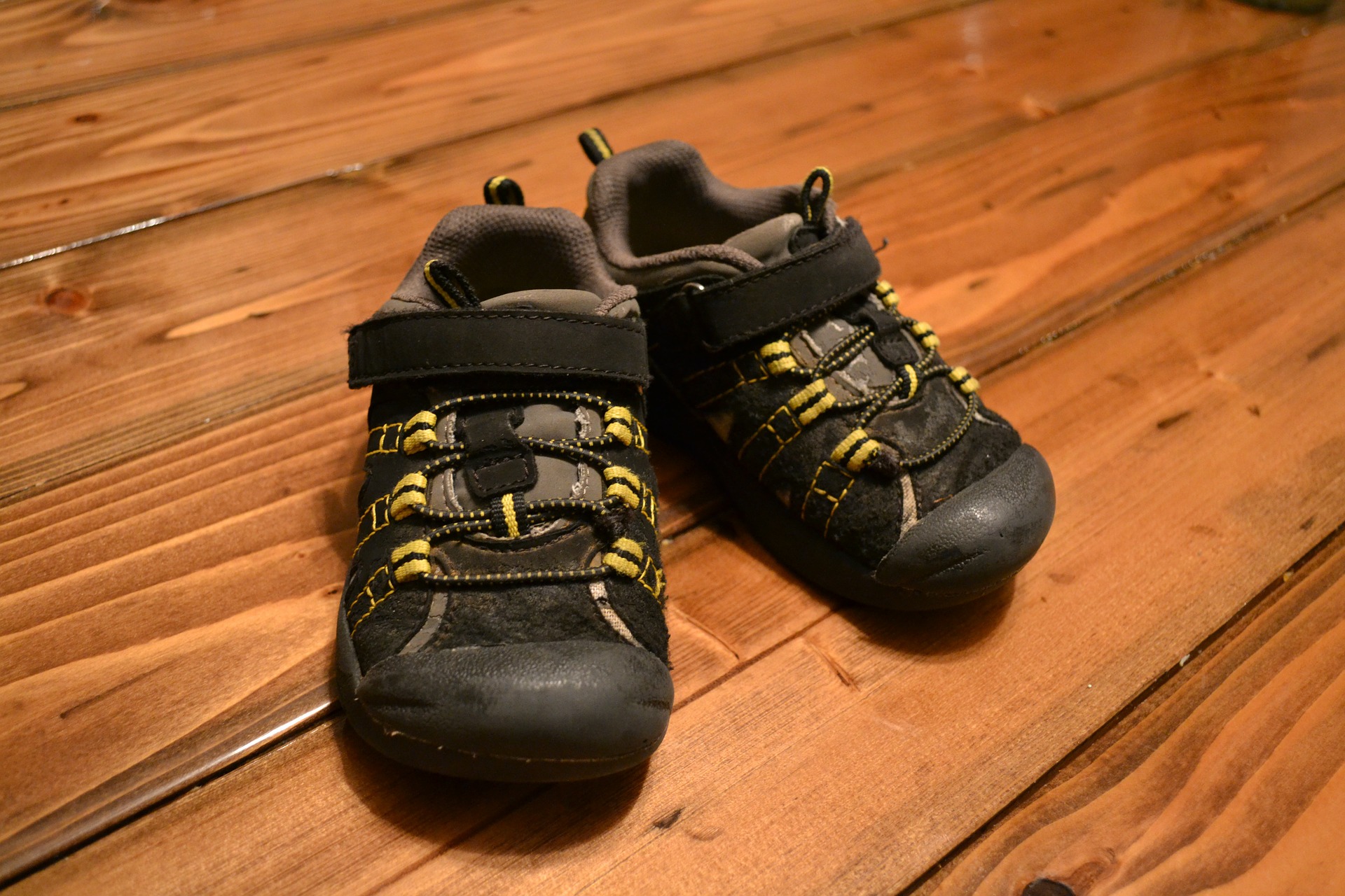 pair of kids shoes