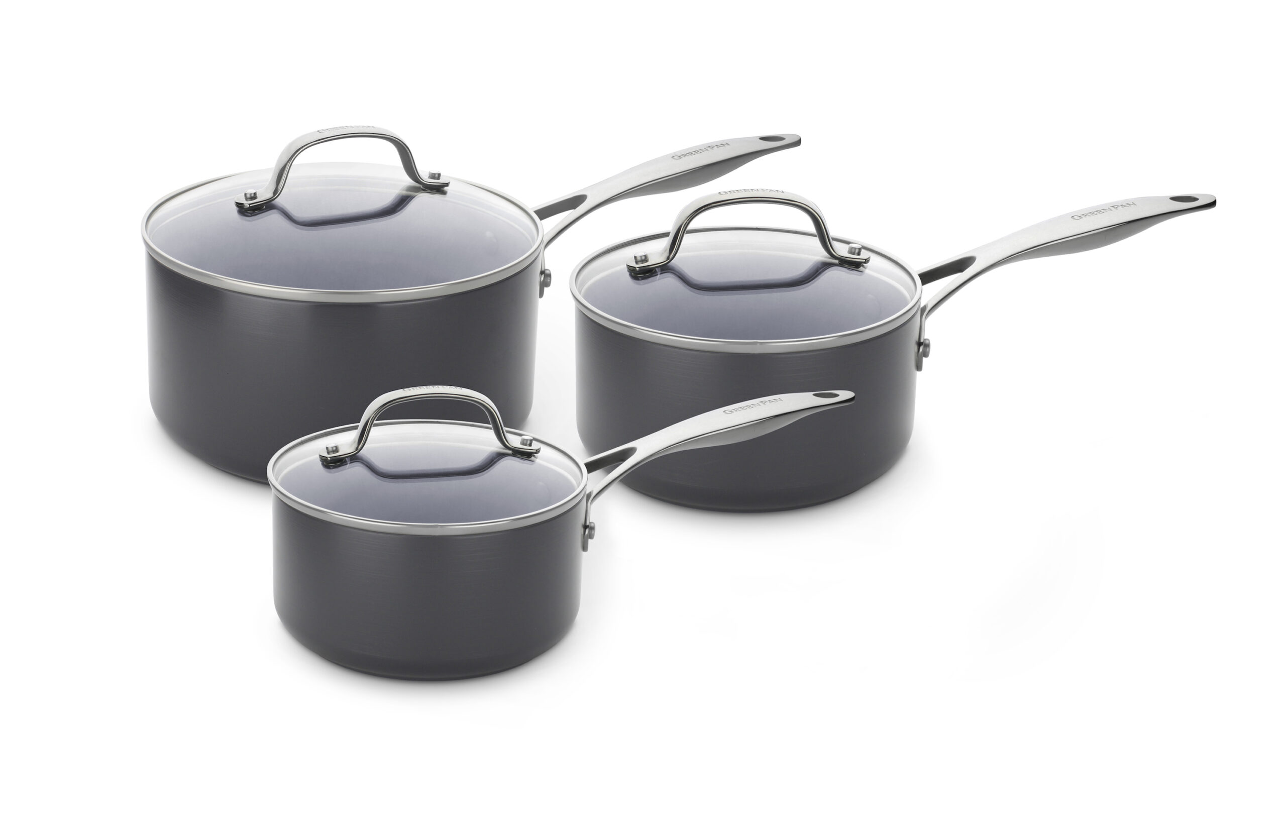 three saucepans