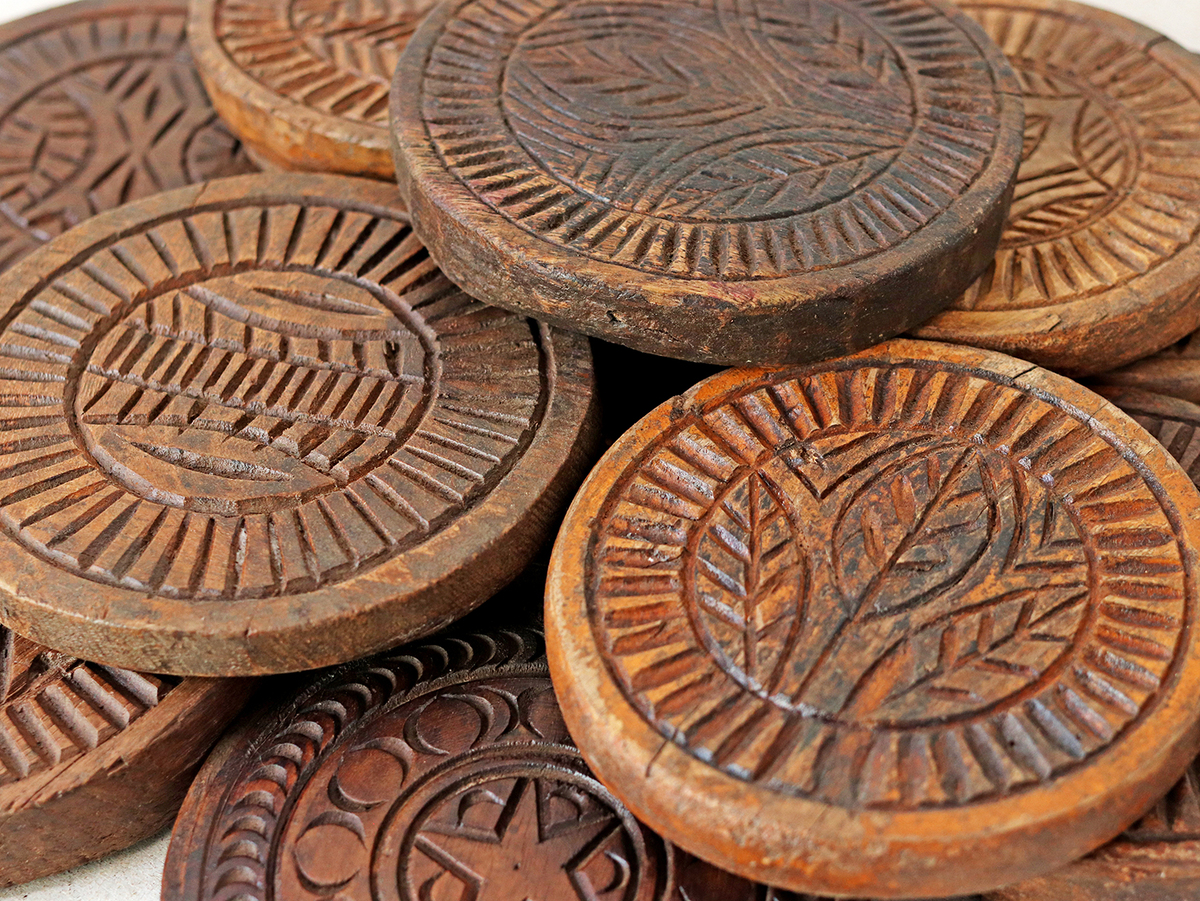 nice looking thick wooden coasters