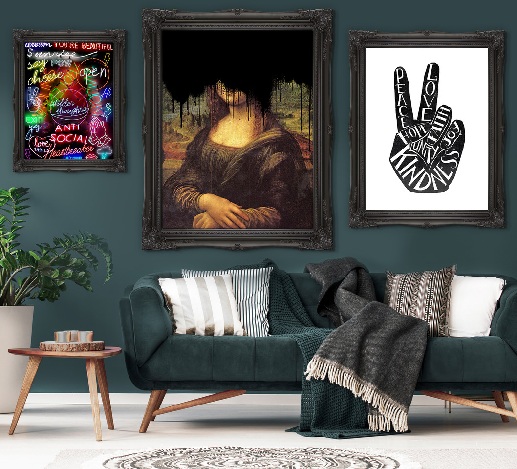 A defaced Mona Lisa
