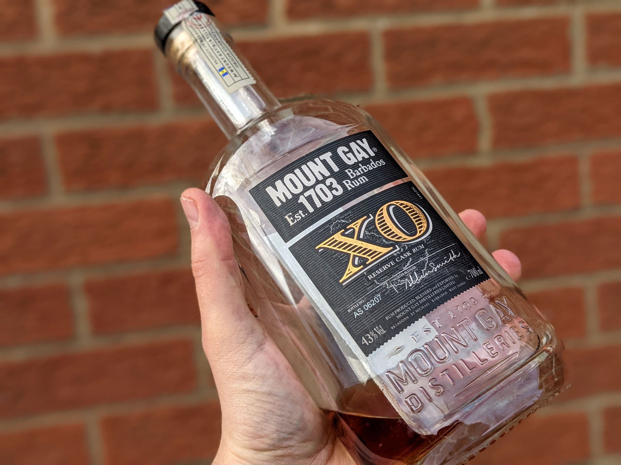 My Mount Gay XO review bottle