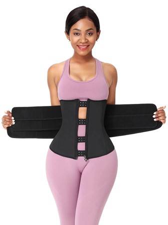 shapewear being put on