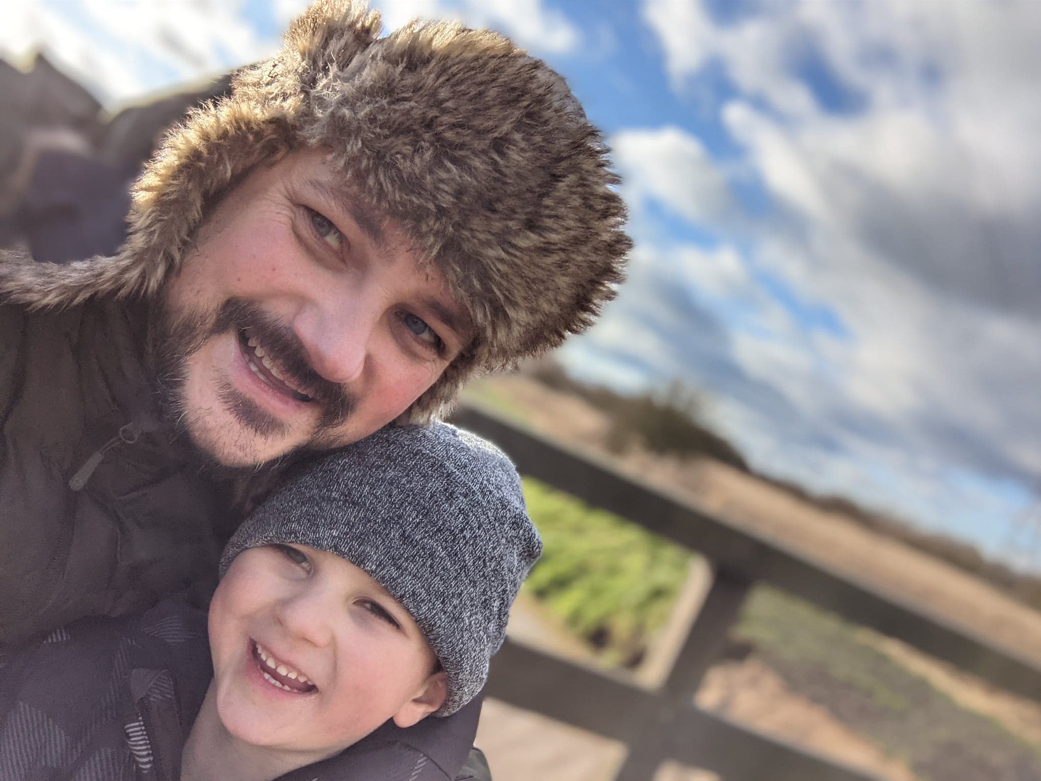 me and son out on a walk