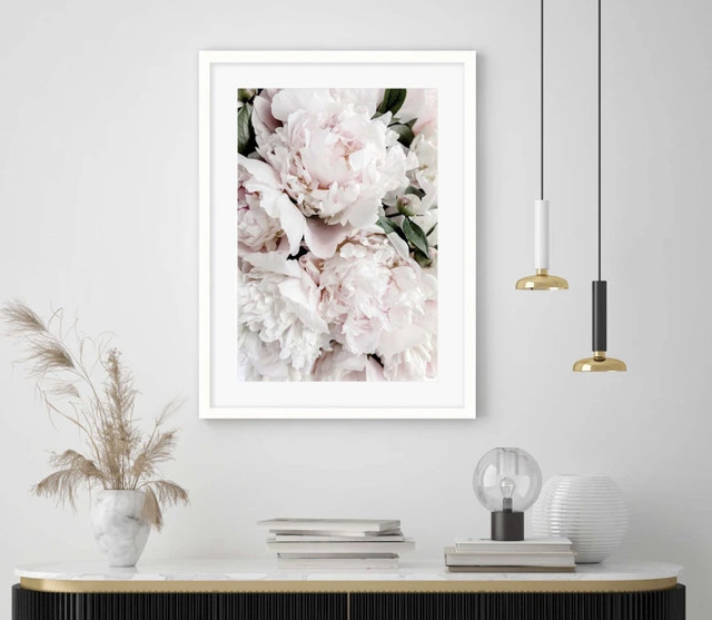 framed floral print
