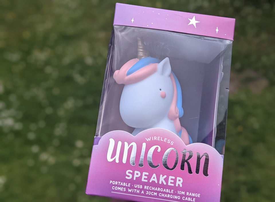 another pic of a unicorn speaker in box