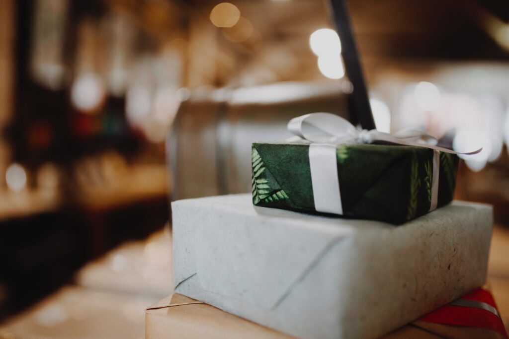 gifts on table