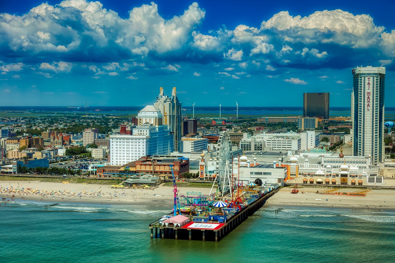 aerial shot of atlantic city