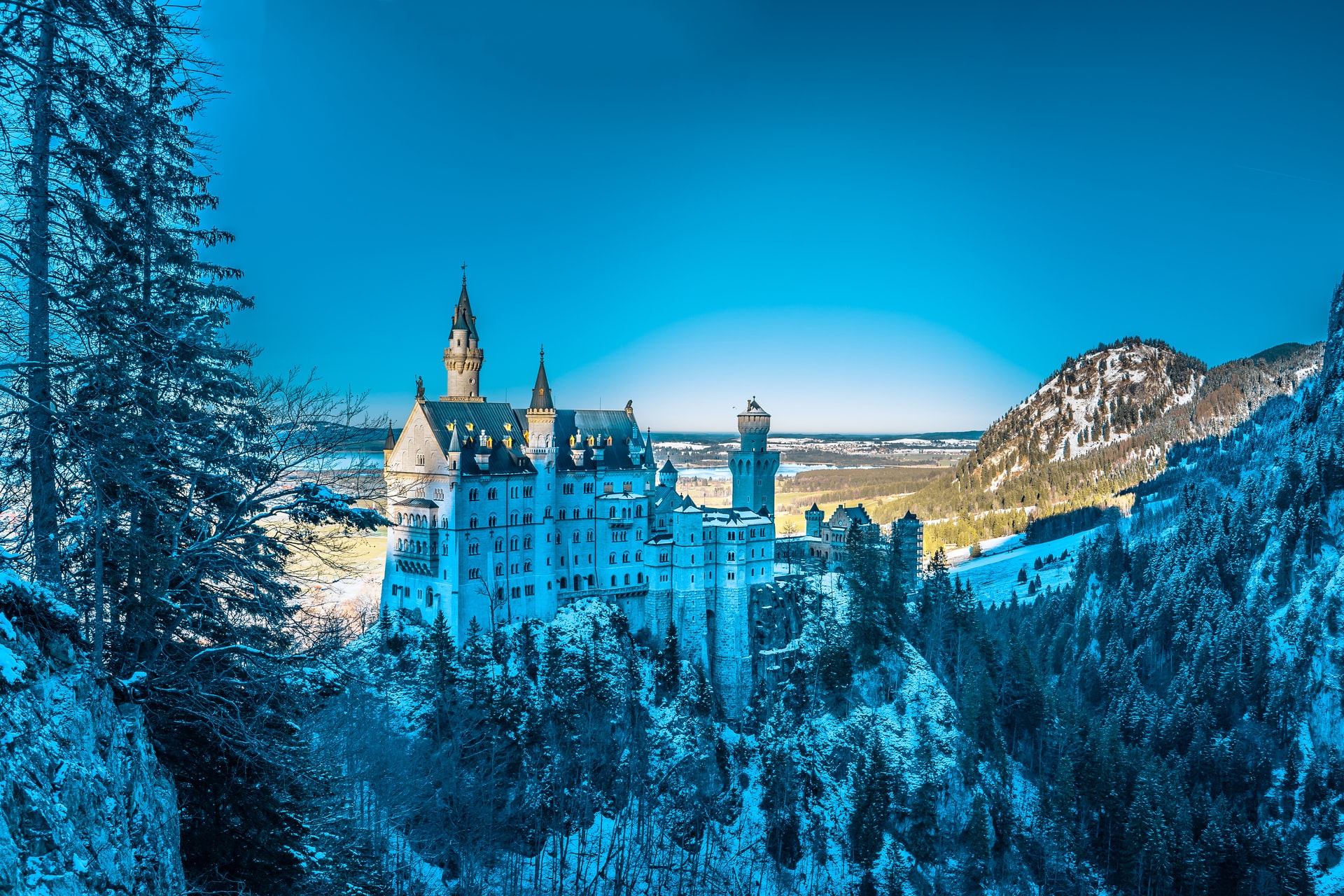 snowy castle in germany