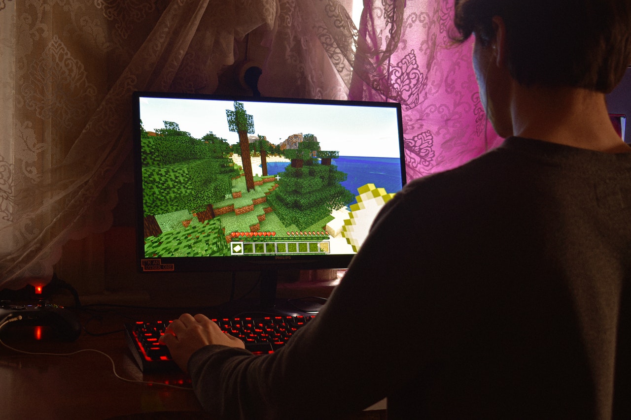 guy playing computer games