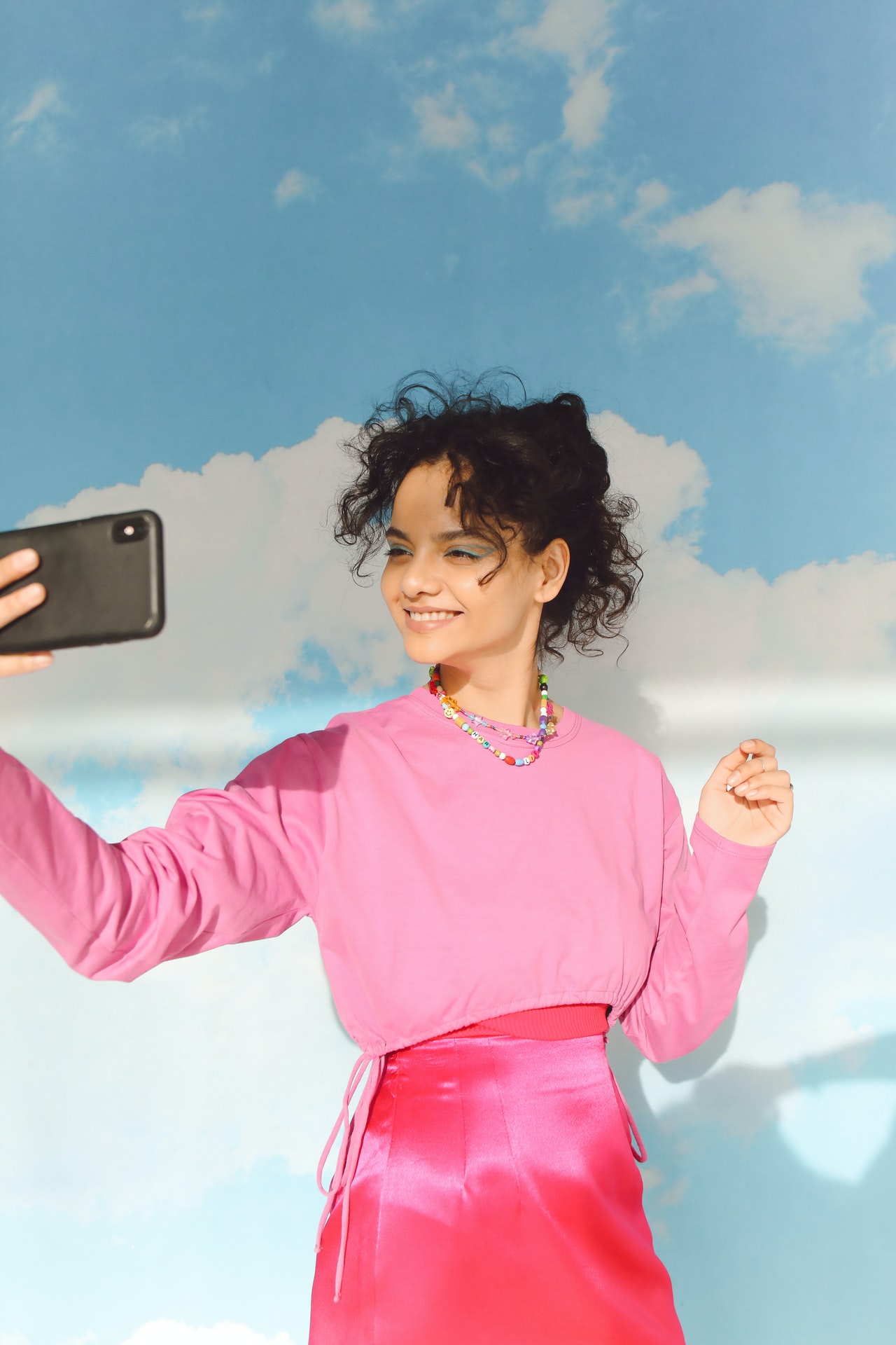 woman taking selfie