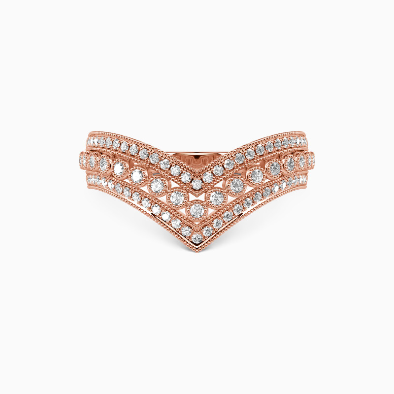 rose gold moissanite wedding ring