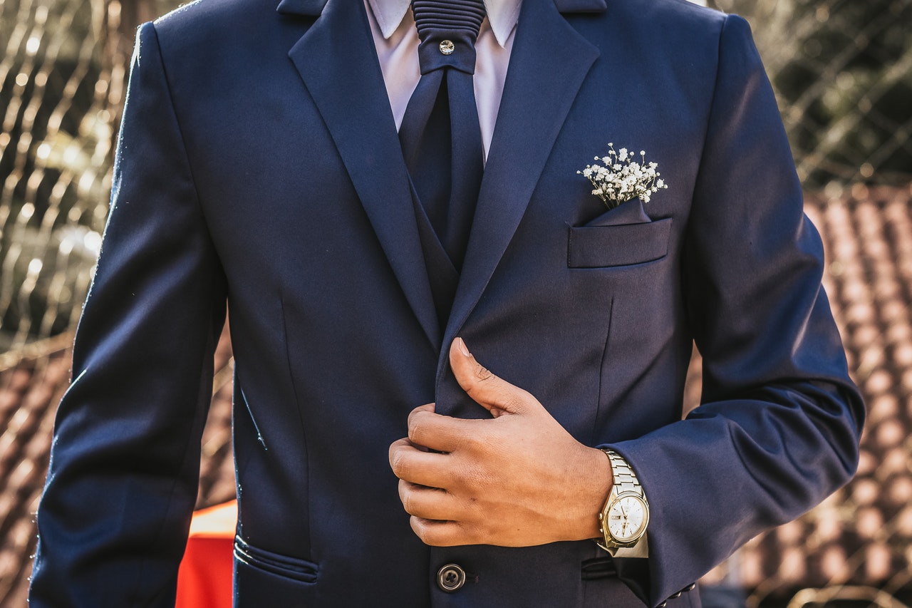 close up of suit jacket