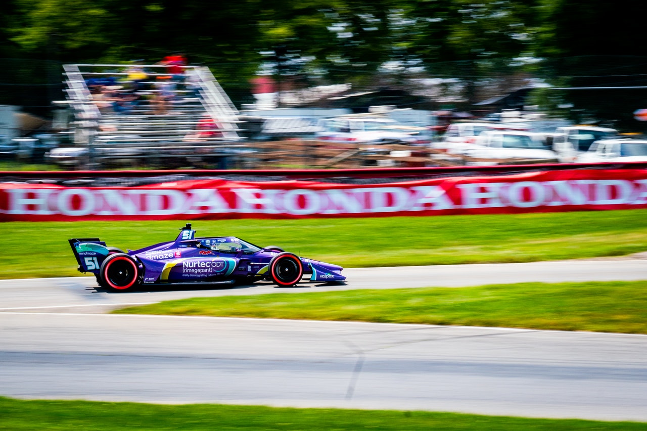 racing car taking corner