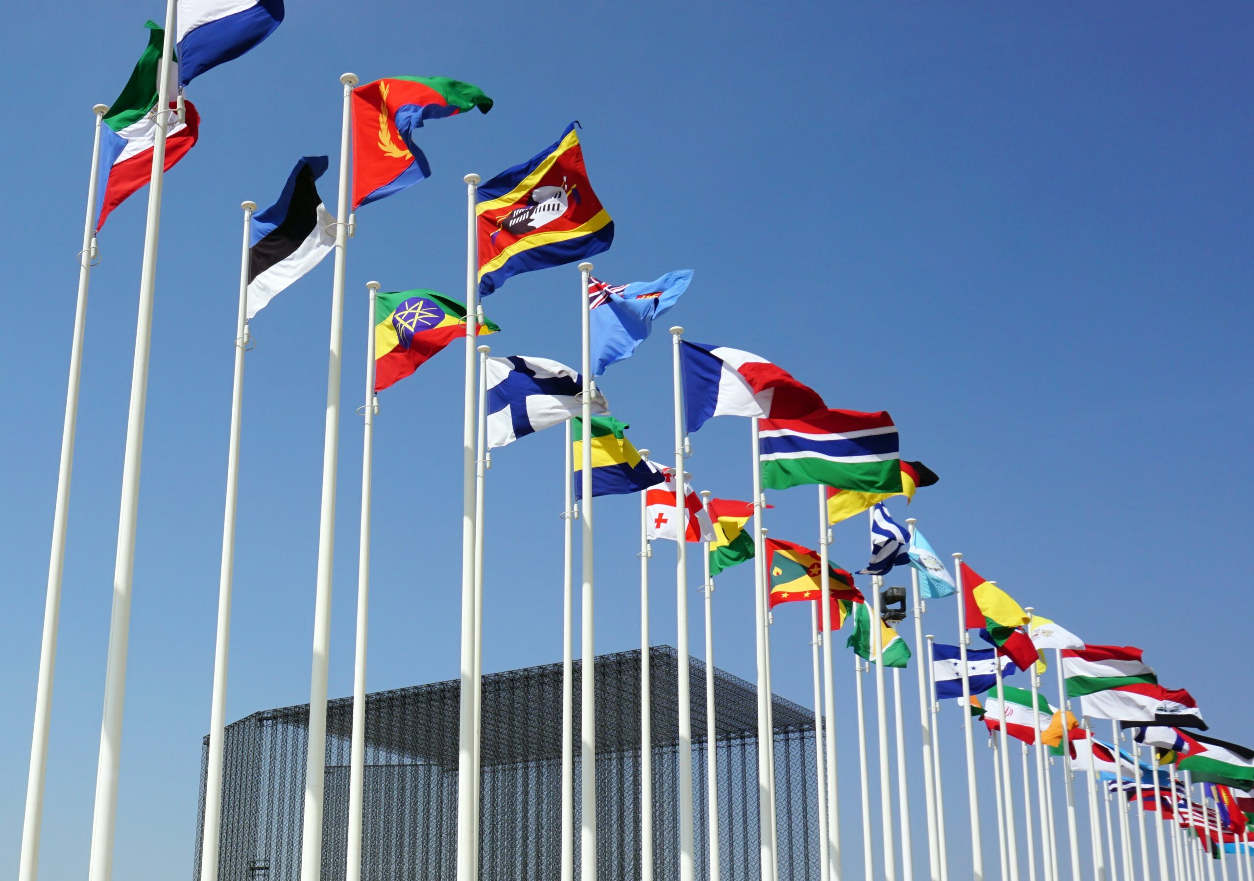 multiple nations' flags
