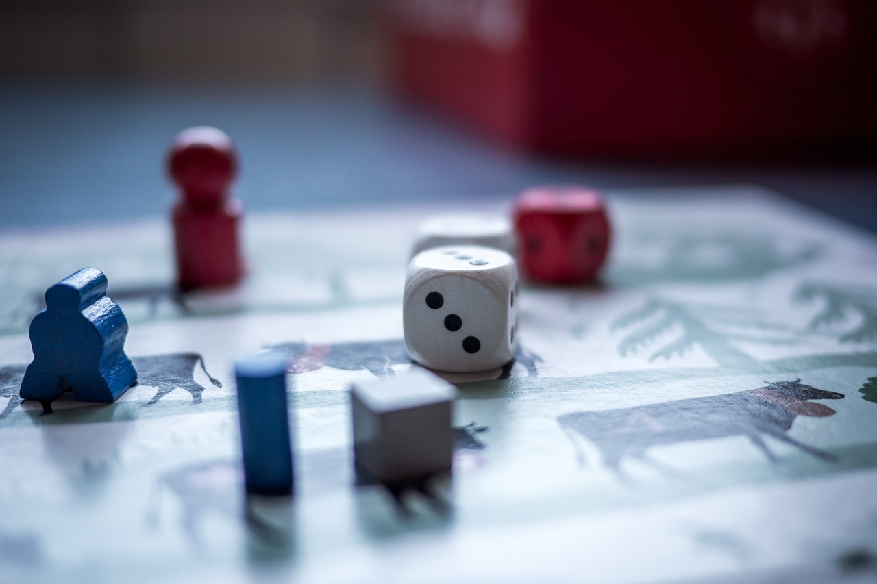 dice and counters