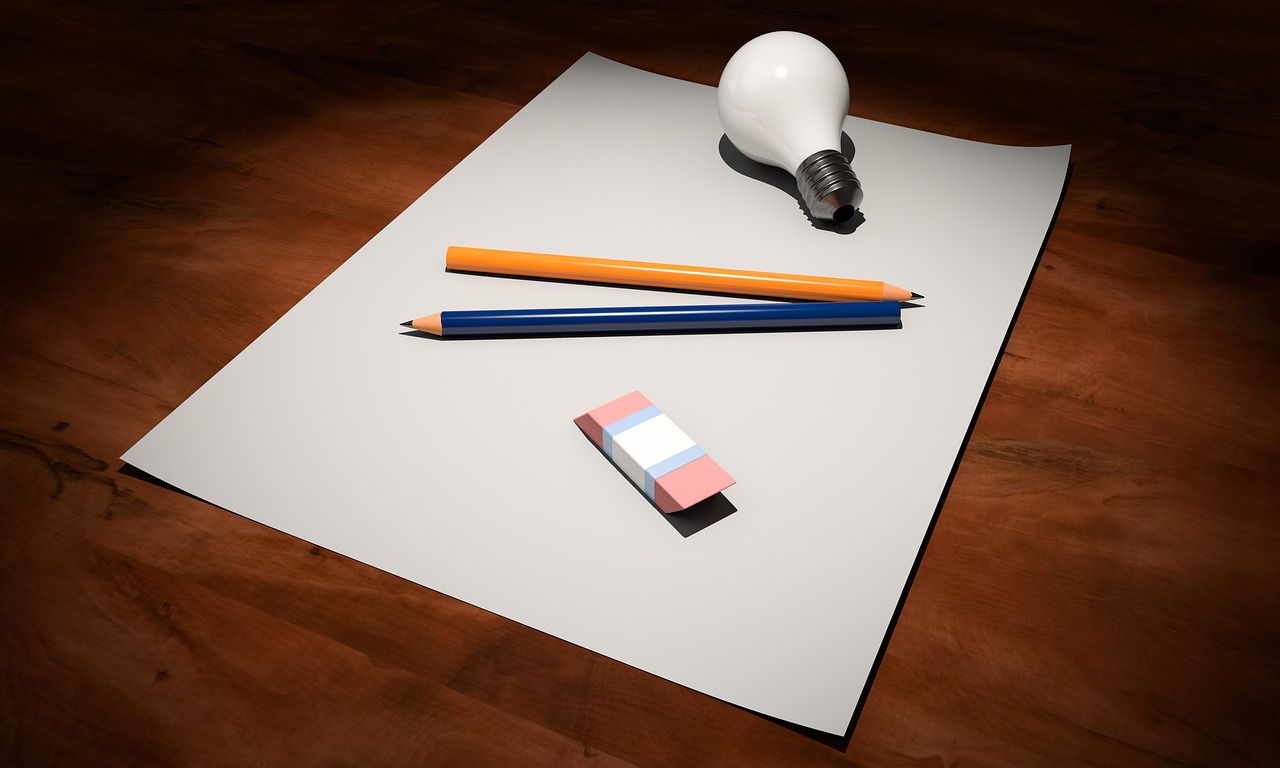 blank page and lightbulb