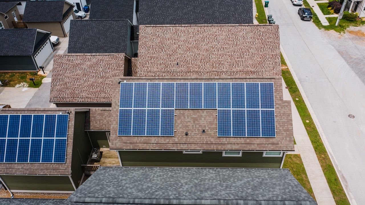 solar panels on house roof
