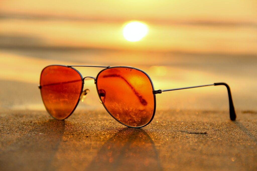 sunglasses on beach