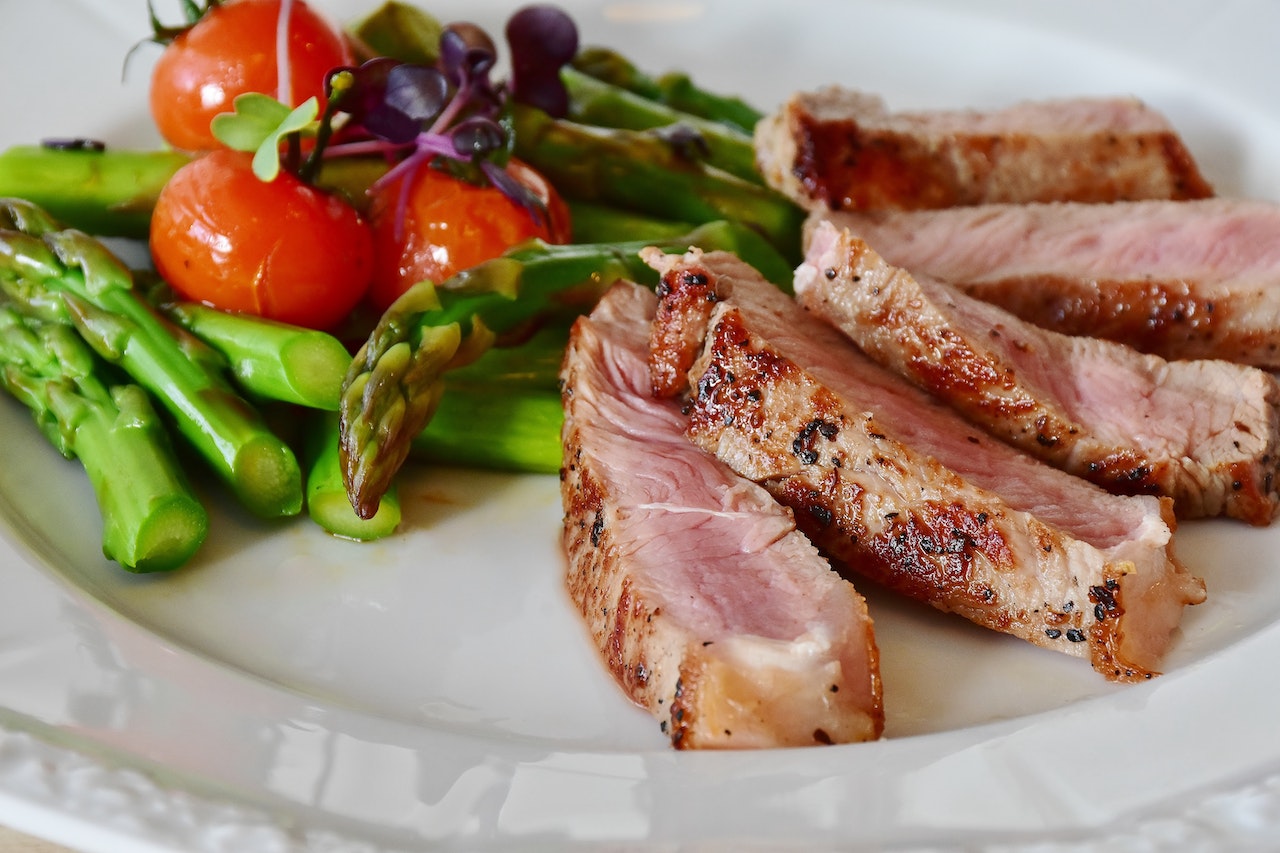 bbq meat and veg