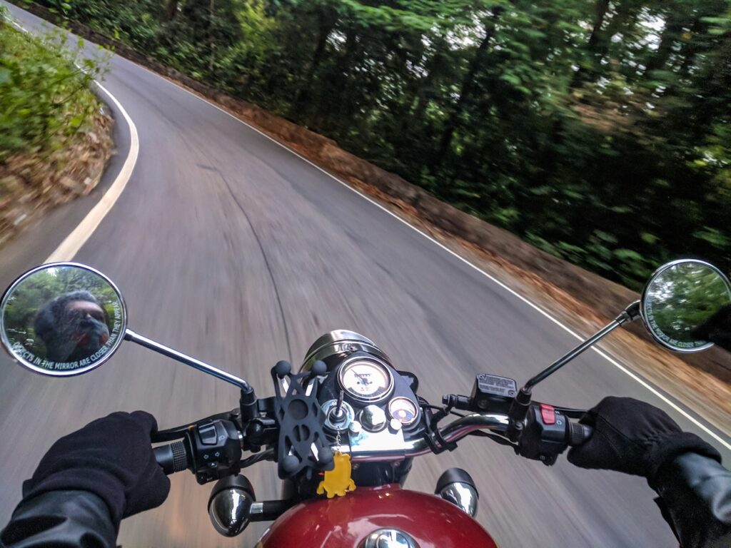 pov from motorbike seat