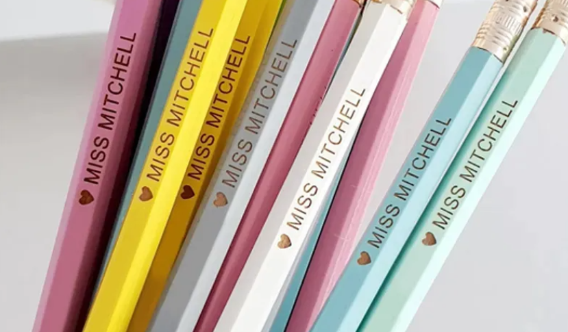 teacher gifts - personalised pencils