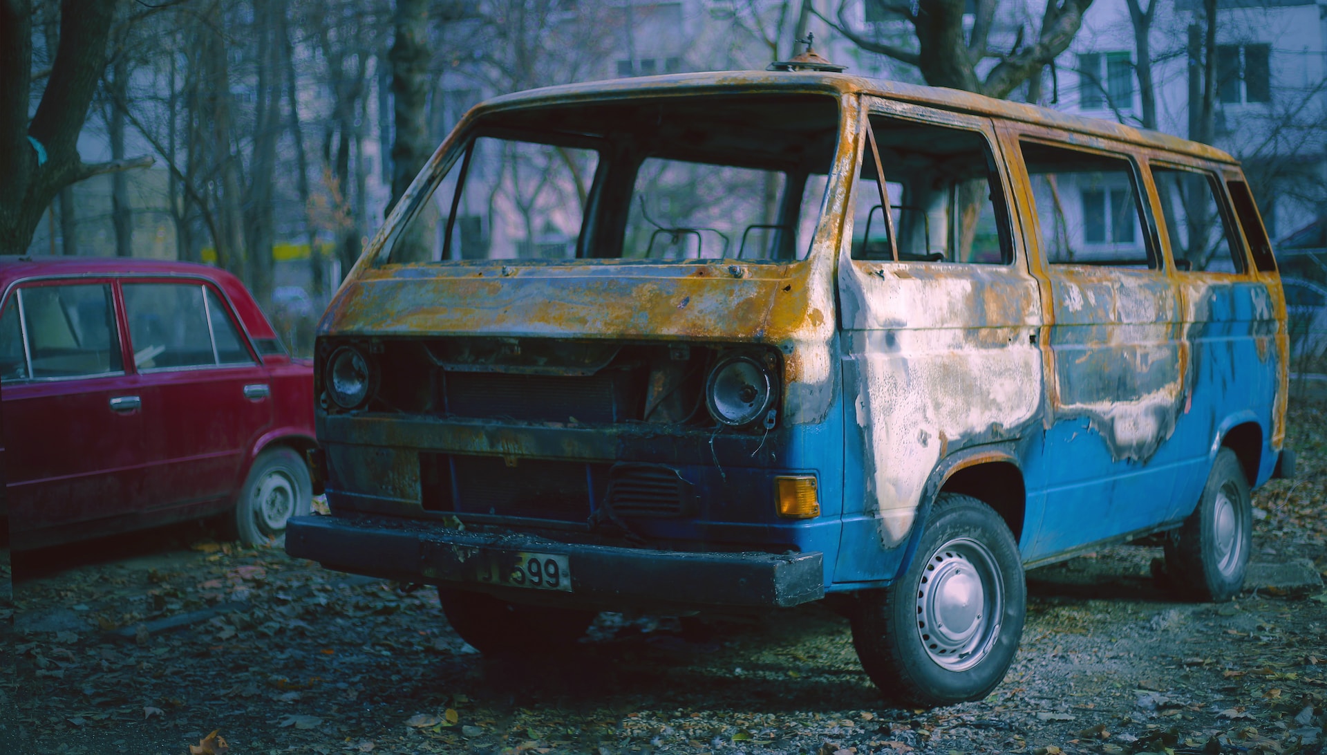 rusty camper van