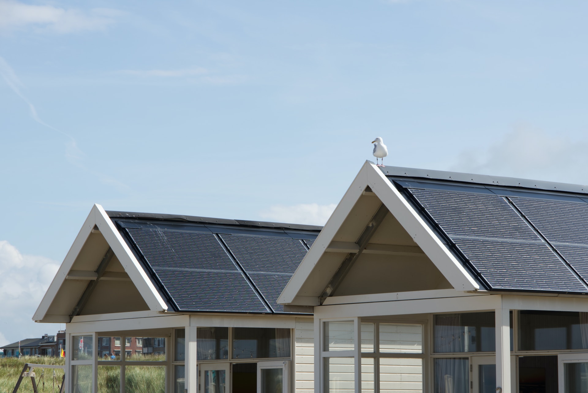 solar panels on roofs