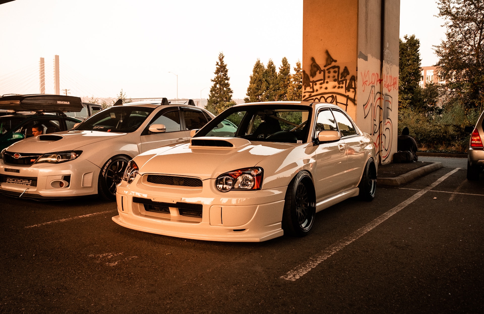 modded car in car park