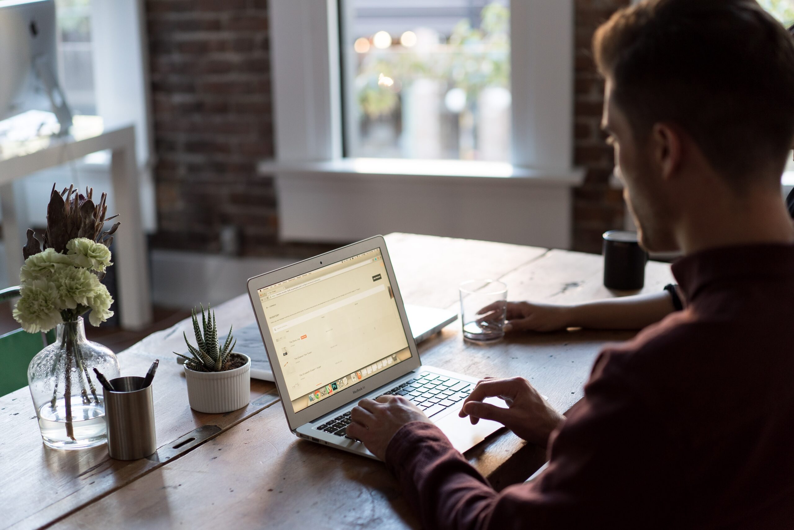 Man looking at a screen 