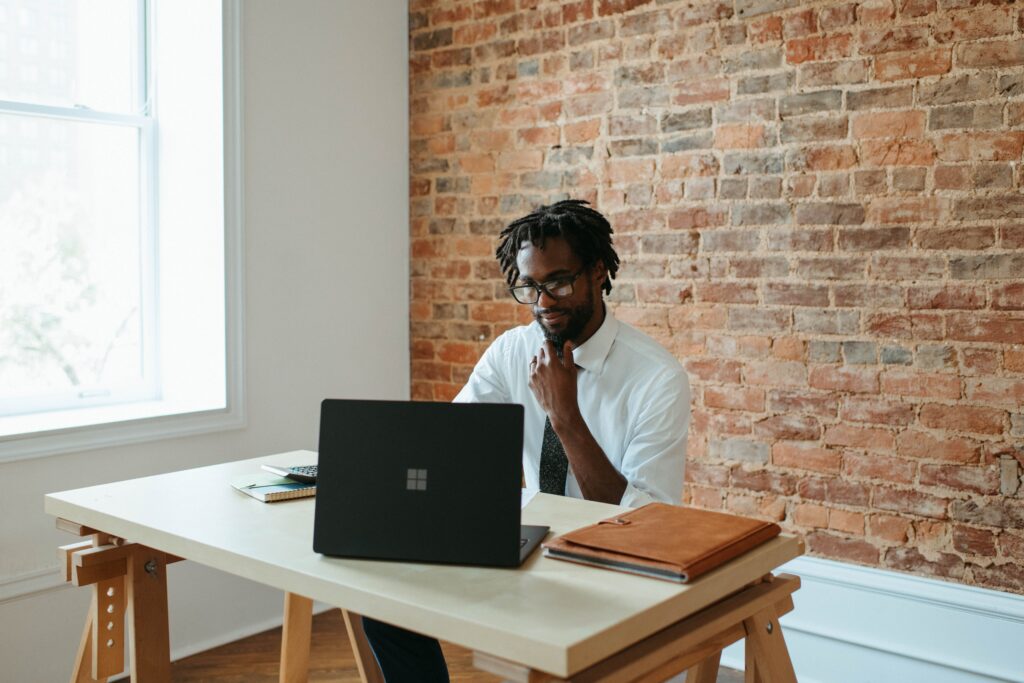 businessman using laptop