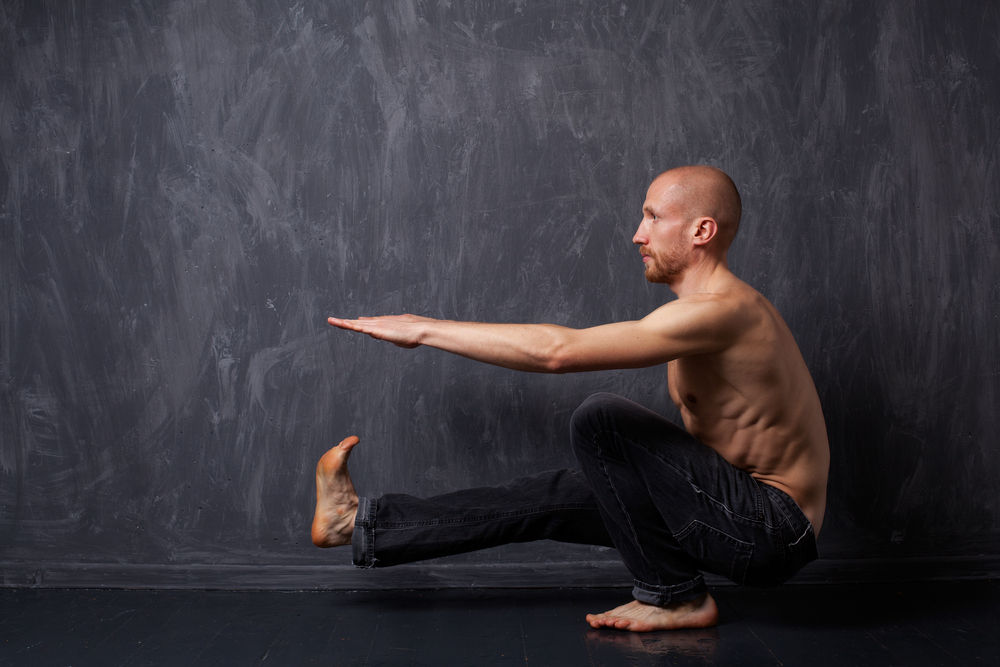 man doing pilates