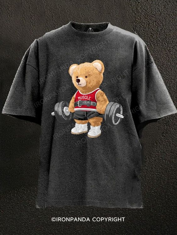 comfy gym shirt with a bear on it.