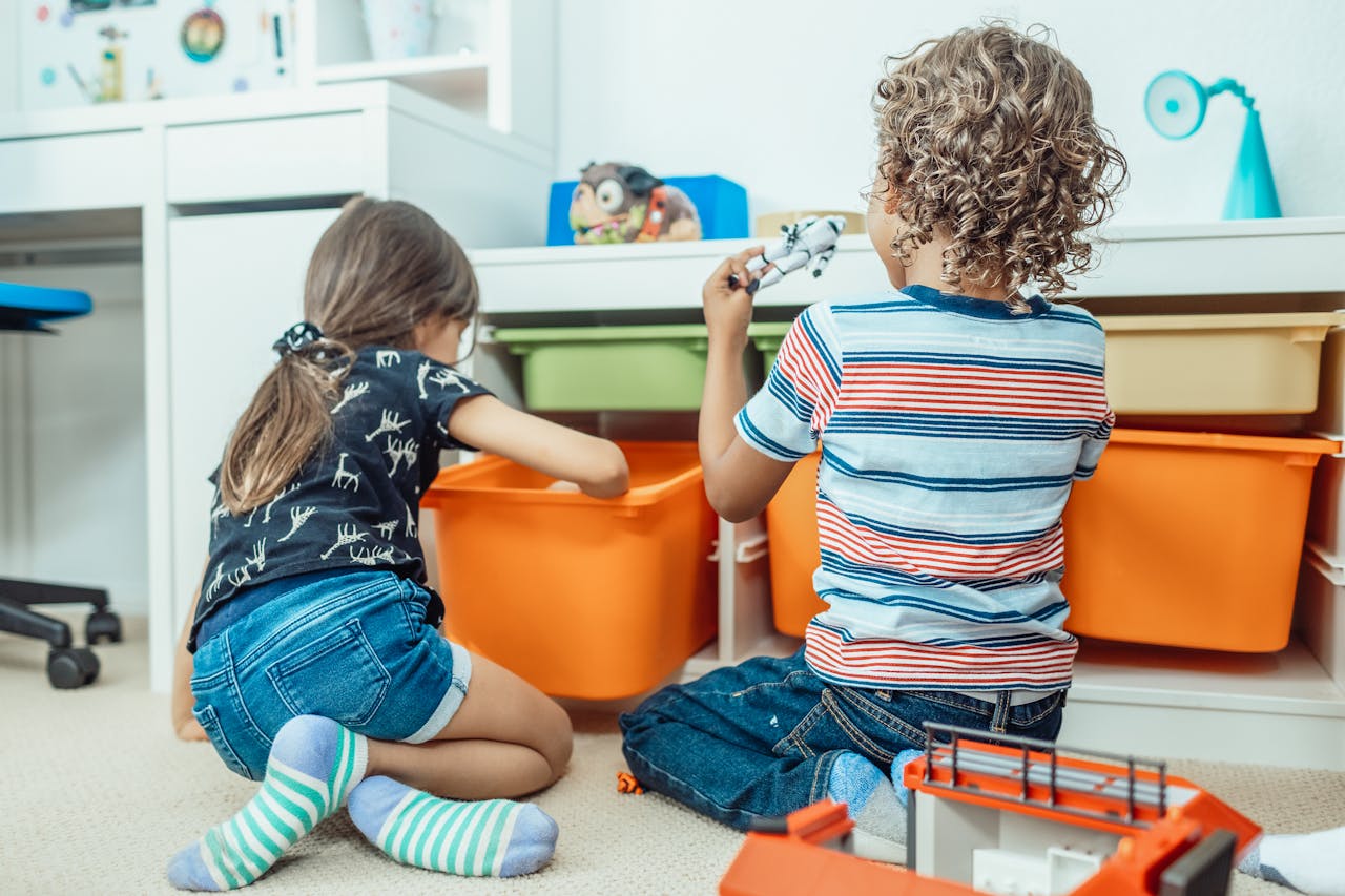 children playing in bedroom